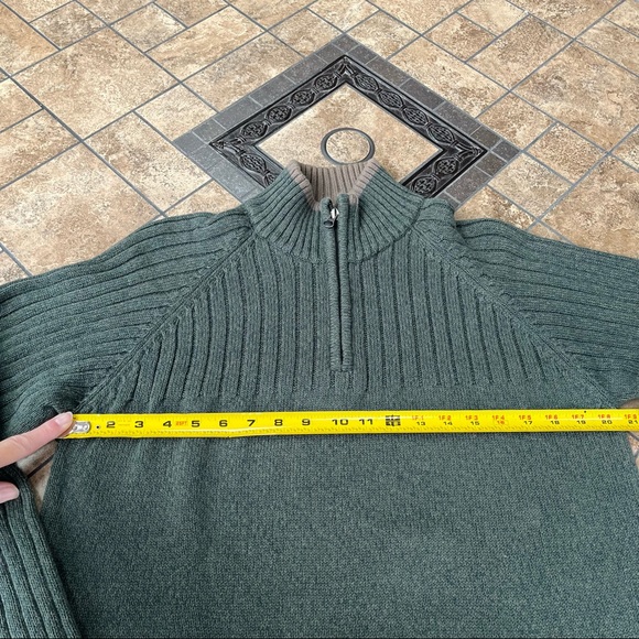 Columbia Olive Green Knit Quarter (1/4) Zip Pullover Sweater Size M - Picture 5 of 7